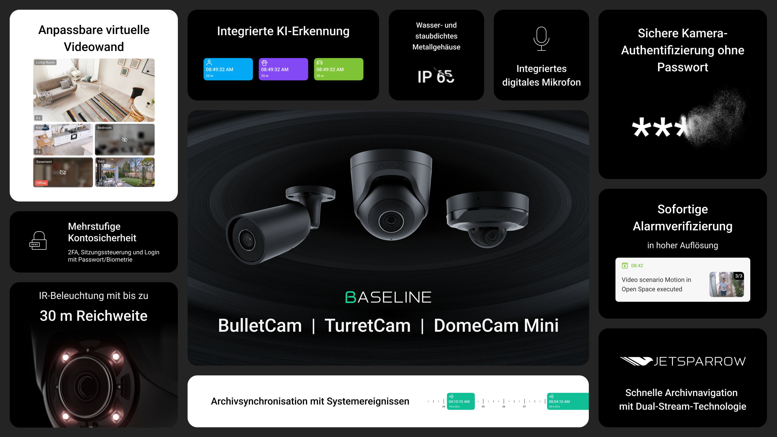 AJAX Bullet Cam 8 MP IP-Videoüberwachungskamera für den Außenbereich